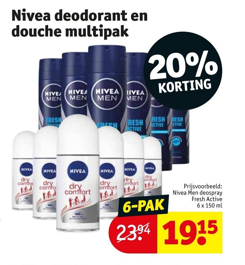 Nivea deodorant en douche multipak aanbieding bij Kruidvat