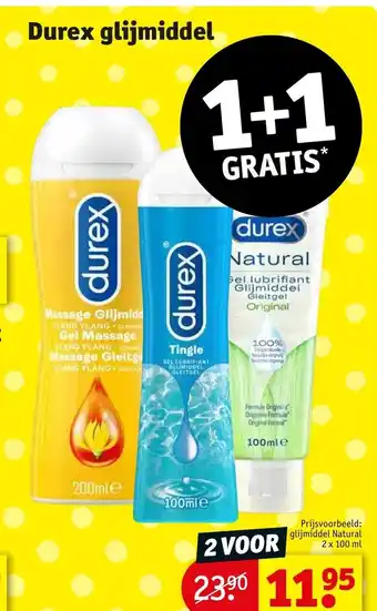 Kruidvat Durex glijmiddel 1+1 gratis aanbieding