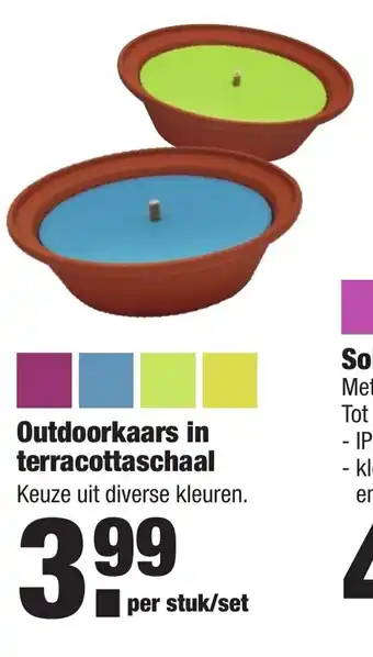 ALDI Outdoorkaars in terrascottaschaal aanbieding