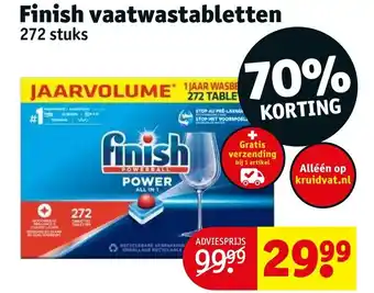 Kruidvat Finish vaatwastabletten  272 stuks aanbieding