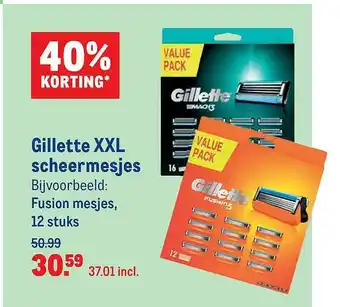 Makro Gillette XXL Scheermesjes 40% Korting aanbieding