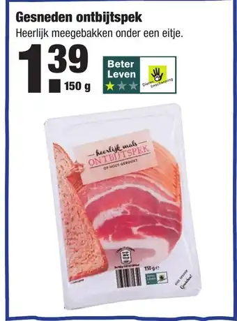 ALDI Gesneden ontbijtspek 150g aanbieding