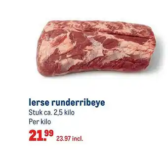 Makro Ierse Runderribeye 2.5 kilo aanbieding