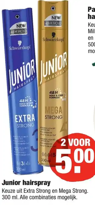 ALDI Junior hairspray 2*300ml aanbieding
