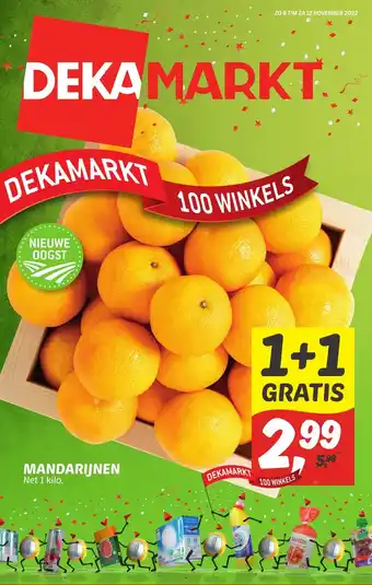 Dekamarkt Mandarijnen 1kilo 1+1 gratis aanbieding