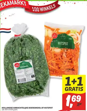 Dekamarkt Hollandse ambachtelijke boerenkool of hutspot 1+1 gratis aanbieding