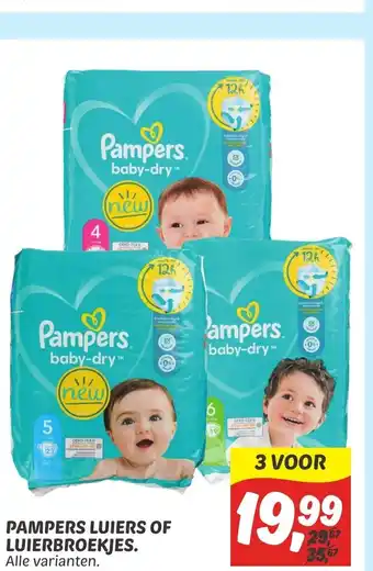 Dekamarkt Pampers luiers of luierbroekjes aanbieding