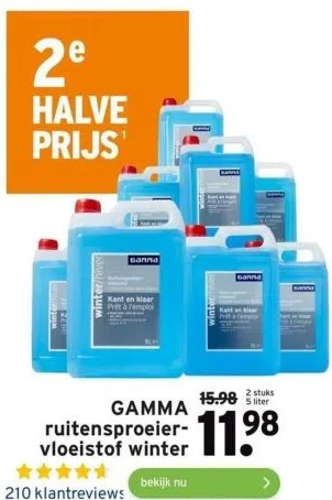 GAMMA Gamma ruitensproeier vloeistof aanbieding