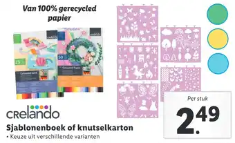 Lidl Sjablonenboek of knutselkarton aanbieding