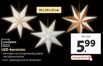 Lidl Livarno home led-kerstster aanbieding