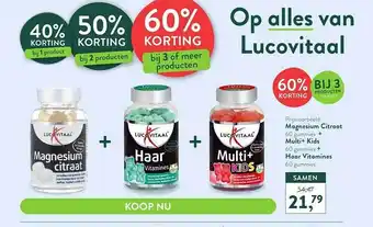 Holland & Barrett Lucovitaal magnesium citraat + multi+ kids + haar vitamines aanbieding