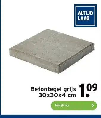 GAMMA Betontegel grijs 30x30x4 cm aanbieding