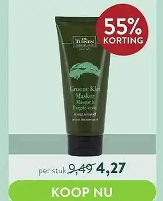 Holland & Barrett De tuine groene klei masker 55% korting aanbieding