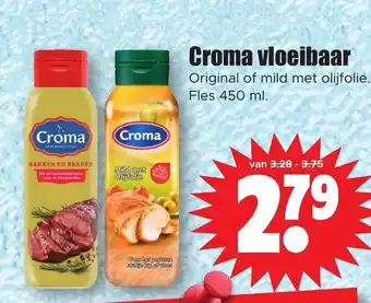 Dirk Croma vloeibaar Original of mild met olijfolie 450 ml aanbieding