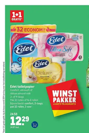 Makro Edet Toiletpapier 1+1 Gratis aanbieding