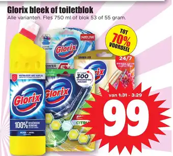 Dirk Glorix bleek of toiletblok 750 ml of blok 53 of 55 gram aanbieding