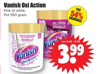 Dirk Vanish Oxi Action pink of white pot 550 gram aanbieding