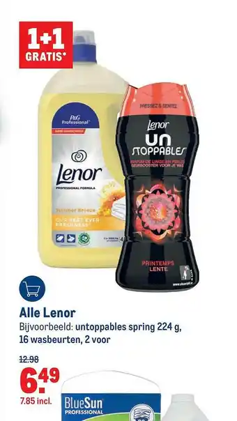 Makro Alle Lenor 1+1 Gratis aanbieding