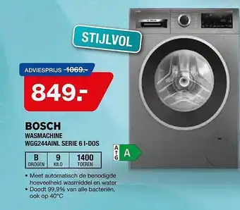 Electroworld Bosch wasmachine wgg244ainl serie 6 i-d0s aanbieding