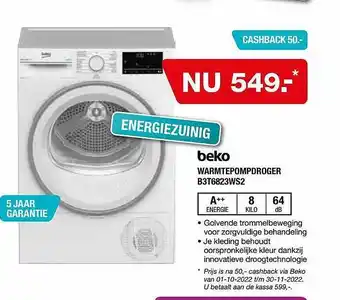 Electroworld Beko warmtepompdroger b3t6823ws2 aanbieding