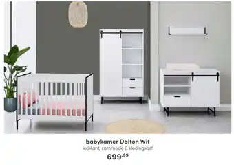 Baby & Tiener Babykamer dalton wit ledikant, commode & kledingkast aanbieding