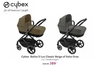 Baby & Tiener Cybex balios s lux classic beige of soho grey 2 in 1 kinderwagen aanbieding