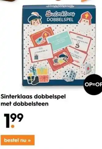 Blokker Sinterklaas dobbelspel met dobbelsteen aanbieding