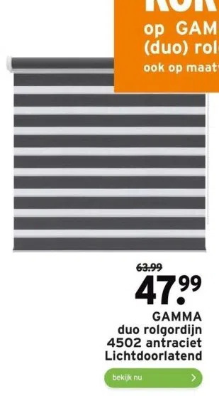 GAMMA Gamma duo rolgordijn aanbieding