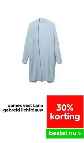 HEMA Dames vest lana gebreid lichtblauw aanbieding