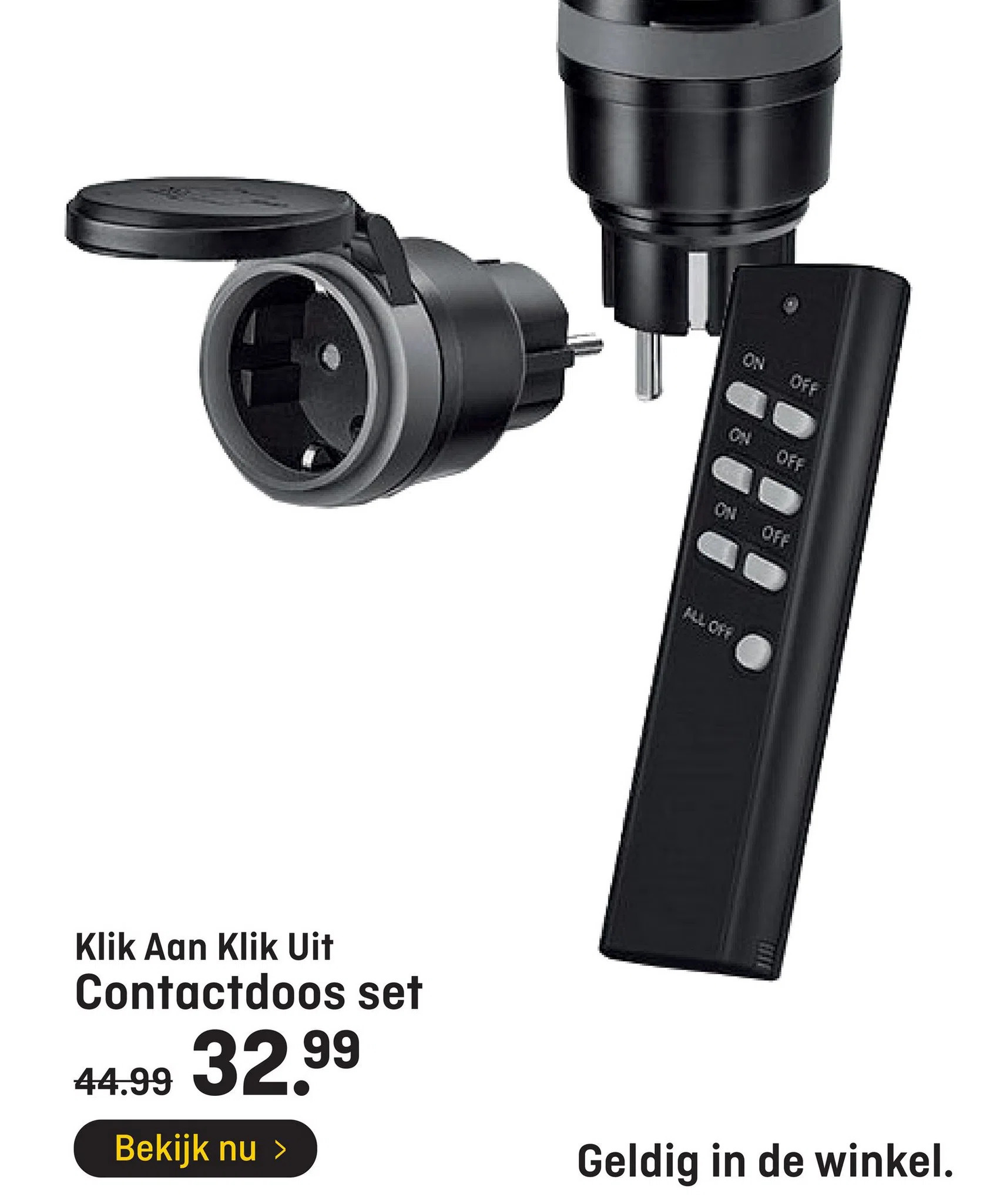 Klik aan klik uit contactdoos set aanbieding bij Hubo