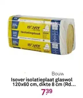 Karwei Isover isolatieplaat glaswol 120x60 cm, dikte 8 cm (rd 2,15) aanbieding