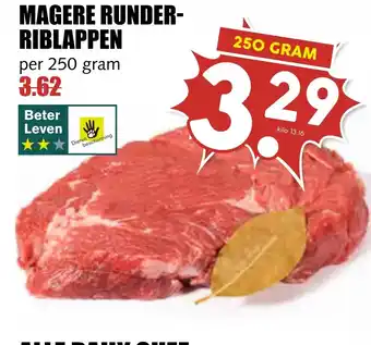 MCD Supermarkt Magere runder- riblappen aanbieding