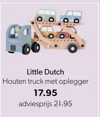 Wehkamp Little dutch houten truck met oplegger aanbieding