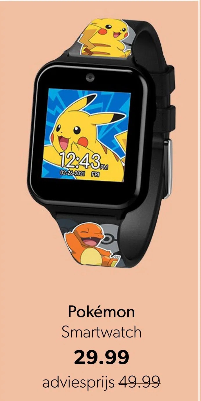 Pokémon smartwatch aanbieding bij Wehkamp