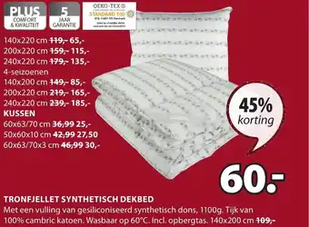 Jysk Tronfjellet Synthetisch Dekbed 140 x 200 cm aanbieding