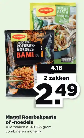 PLUS Maggi roerbakpasta of -noedels aanbieding