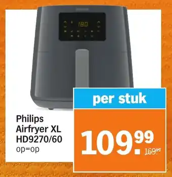 Albert Heijn Philips Airfryer XL HD9270/60 aanbieding