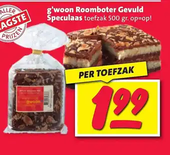 Nettorama G'woon roomboter gevuld speculaas toefzak 500 gr. op=op! aanbieding