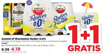 PLUS Amstel of Warsteiner Radler 1+1 aanbieding