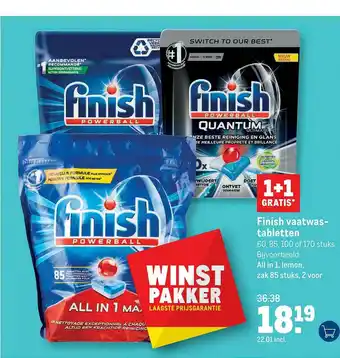 Makro Finish Vaatwastabletten 1+1 Gratis aanbieding