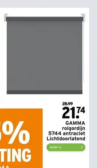 GAMMA Gamma rolgordijn 5744 antraciet lichtdoorlatend aanbieding