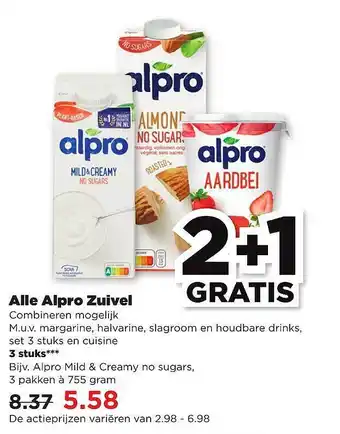 PLUS Alle alpro zuivel 2+1 gratis aanbieding