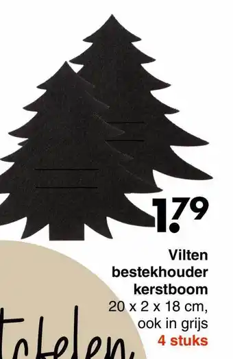 Wibra Vilten bestekhouder kerstboom aanbieding