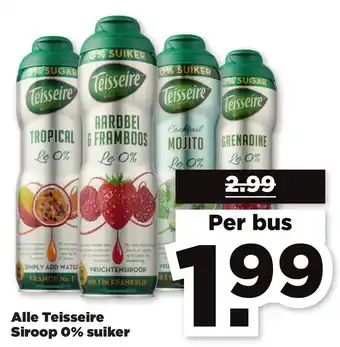 PLUS Teisseire siroop 0% suiker aanbieding