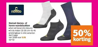 Albert Heijn Nomad Dames- Of Heren-Wandelsokken 50% Korting aanbieding