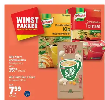 Makro Alle Knorr Drinkbouillon Of Alle Unox Cup A Soup aanbieding