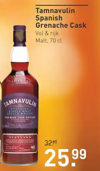 Gall & Gall Tamnavulin Spanish Grenache Cask 70CL aanbieding