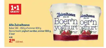 Makro Alle Zuivelhoeve 1+1 Gratis aanbieding