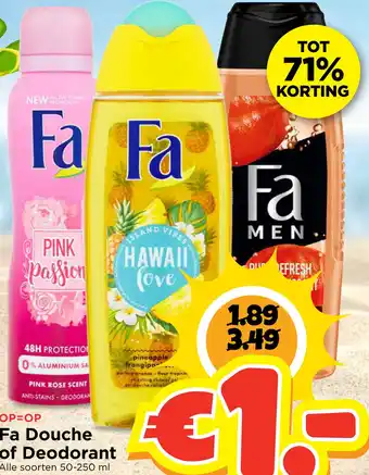 Vomar Voordeelmarkt Fa Douche of Deodorant aanbieding