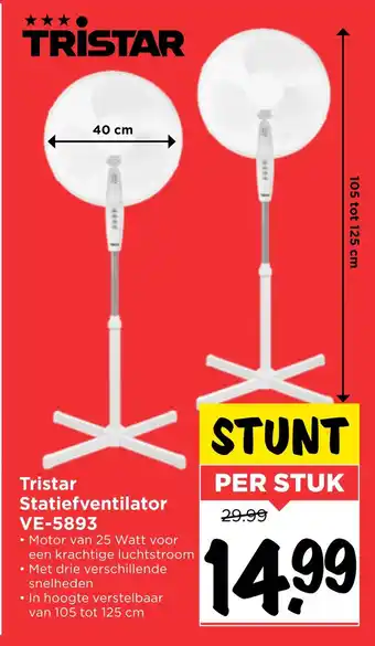 Vomar Voordeelmarkt Tristar Statiefventilator aanbieding